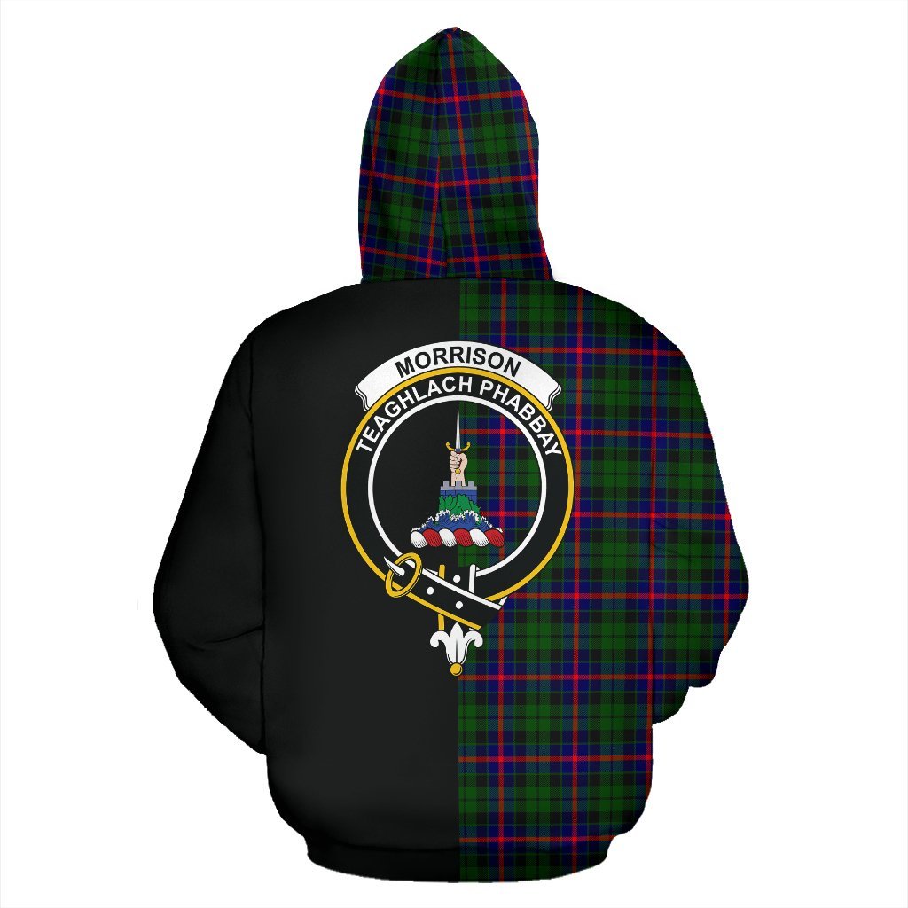 Morrison Modern Tartan Crest Zipper Hoodie - Half Of Me Style