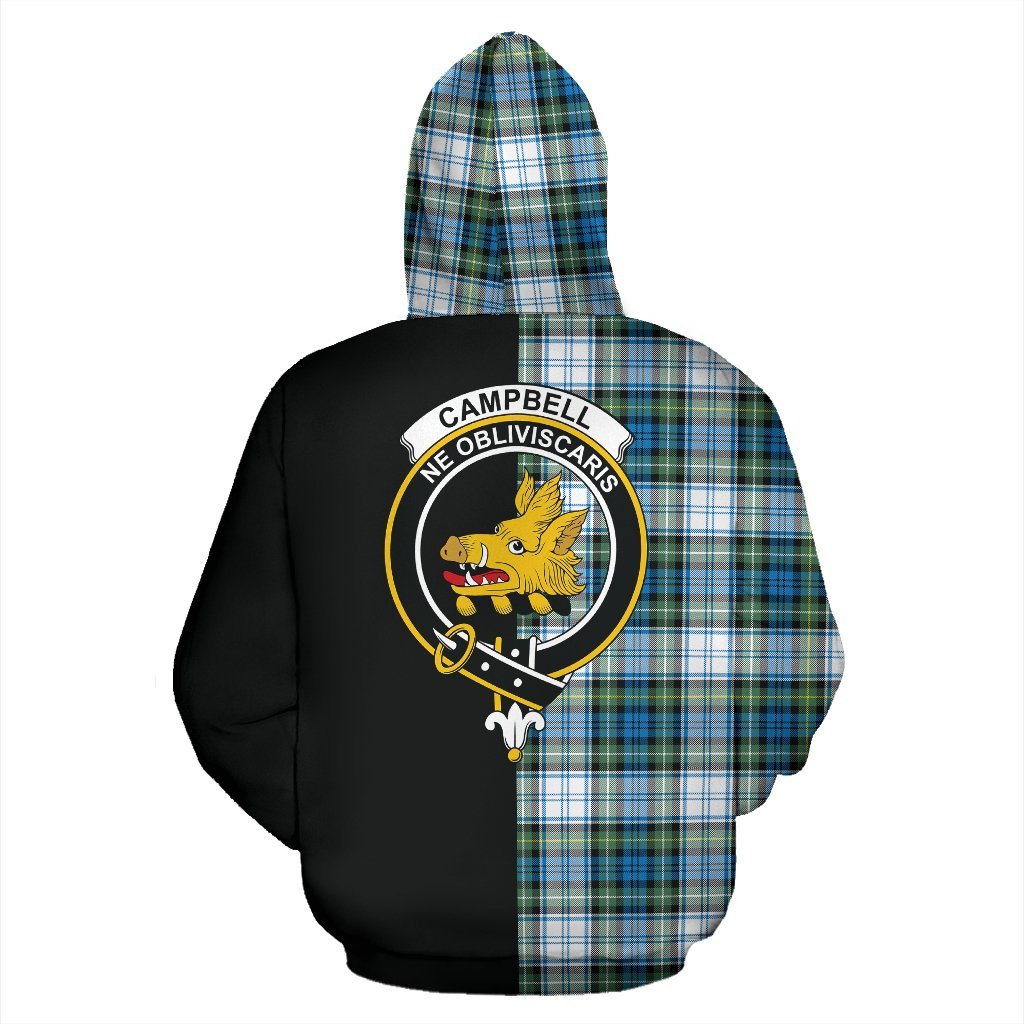 Campbell Dress Ancient Tartan Crest Zipper Hoodie - Half Of Me Style