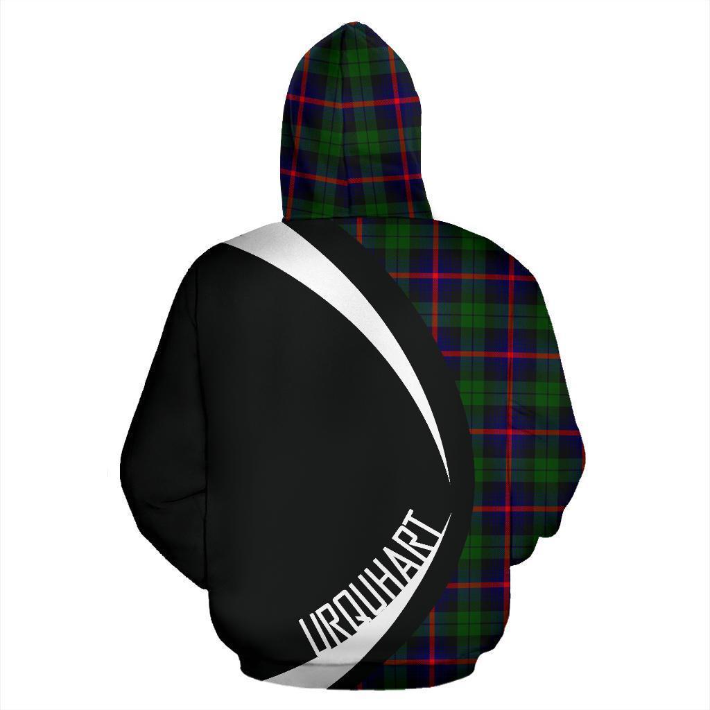 Urquhart Modern Tartan Crest Zipper Hoodie - Circle Style