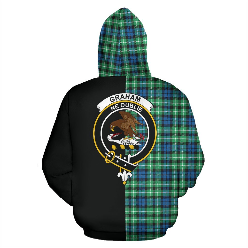 Graham of Montrose Ancient Tartan Crest Zipper Hoodie - Half Of Me Style