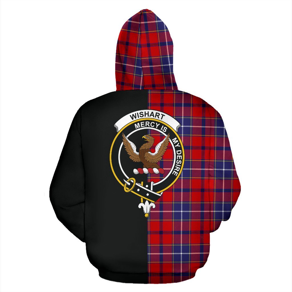 Wishart Dress Tartan Crest Zipper Hoodie - Half Of Me Style