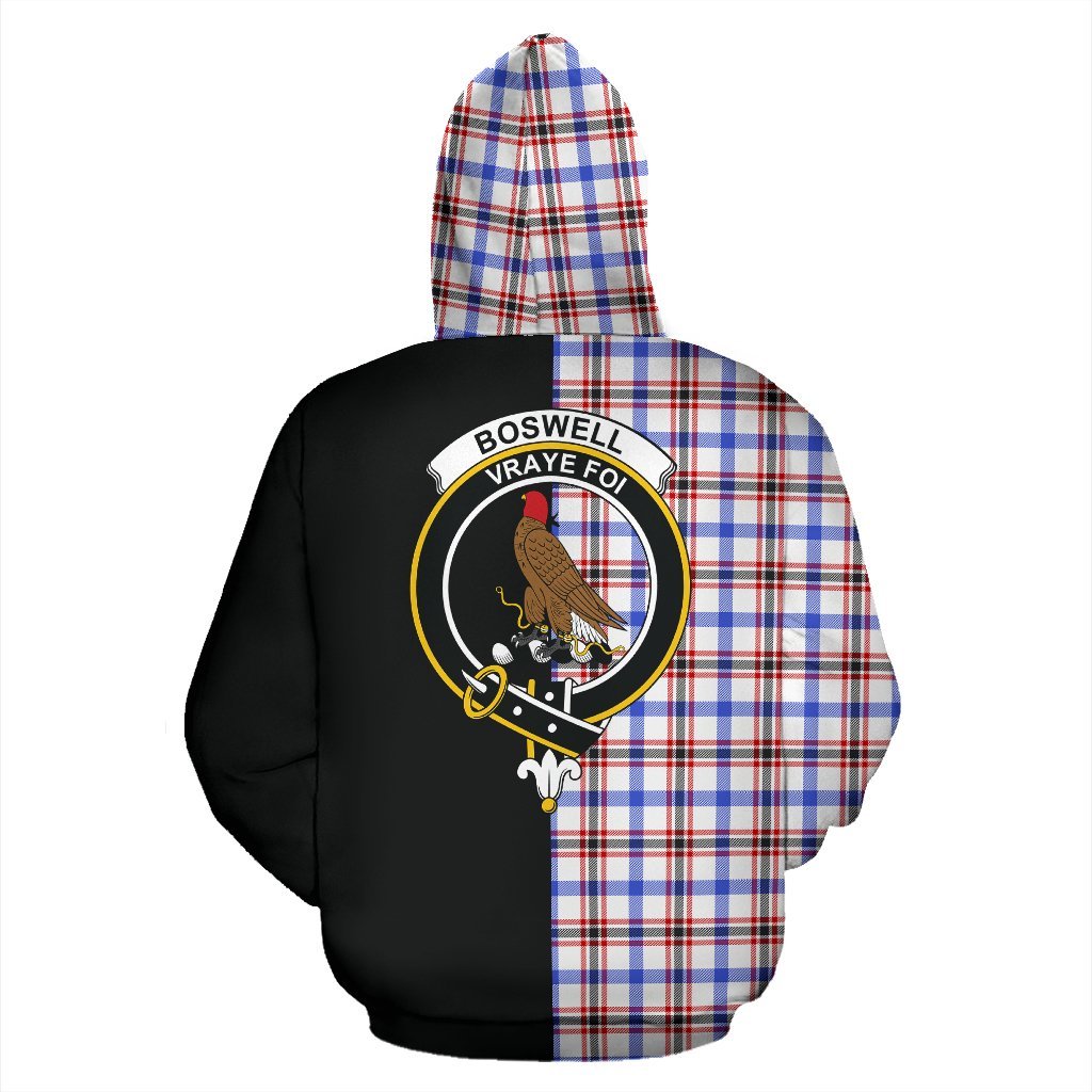 Boswell Modern Tartan Crest Zipper Hoodie - Half Of Me Style