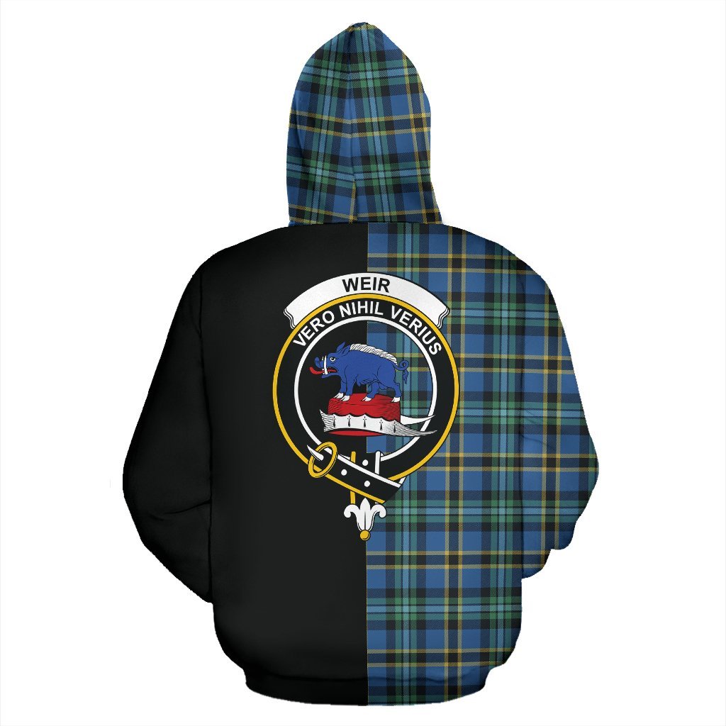 Weir Ancient Tartan Crest Zipper Hoodie - Half Of Me Style