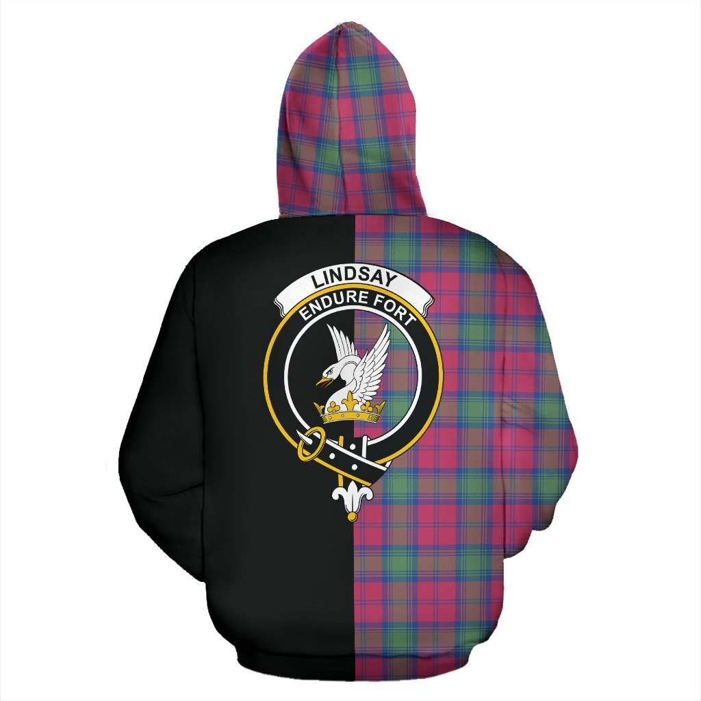 Lindsay Ancient Tartan Crest Zipper Hoodie - Half Of Me Style