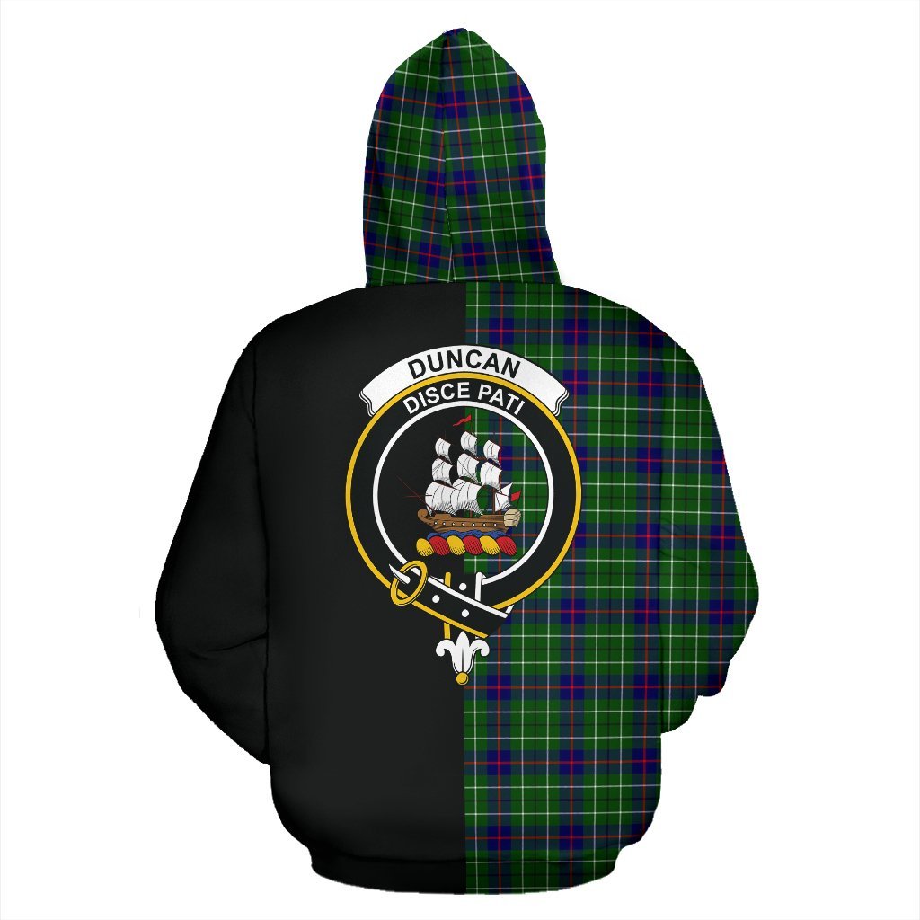 Duncan Modern Tartan Crest Zipper Hoodie - Half Of Me Style