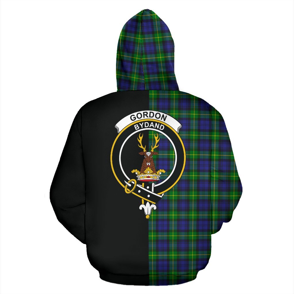 Gordon Modern Tartan Crest Zipper Hoodie - Half Of Me Style