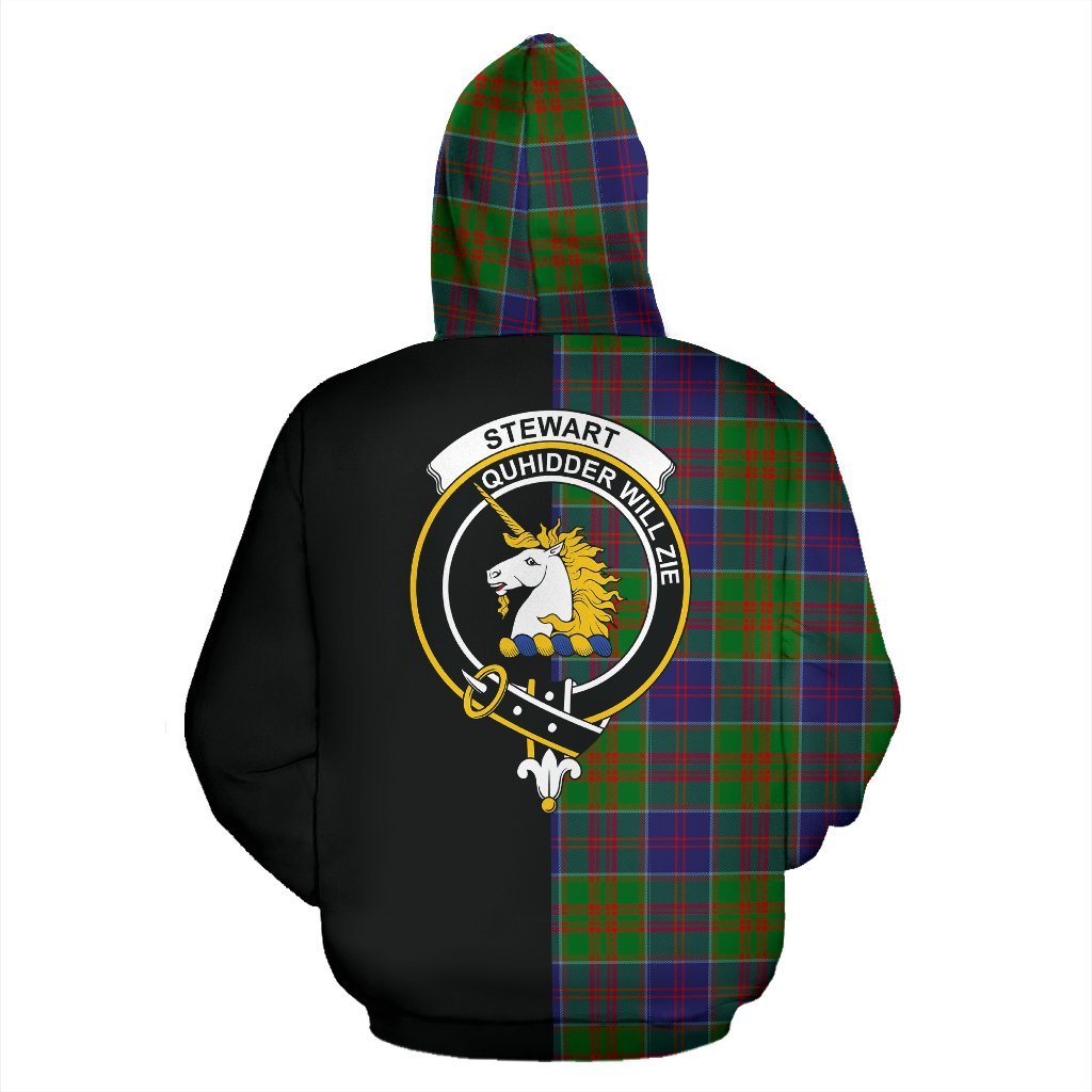 Stewart of Appin Hunting Modern Tartan Crest Zipper Hoodie - Half Of Me Style