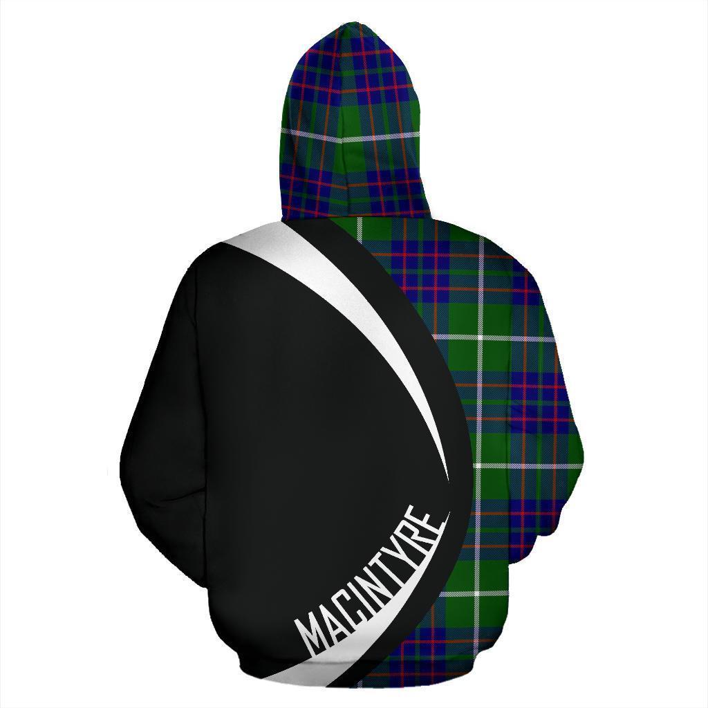 MacIntyre Hunting Modern Tartan Crest Hoodie - Circle Style