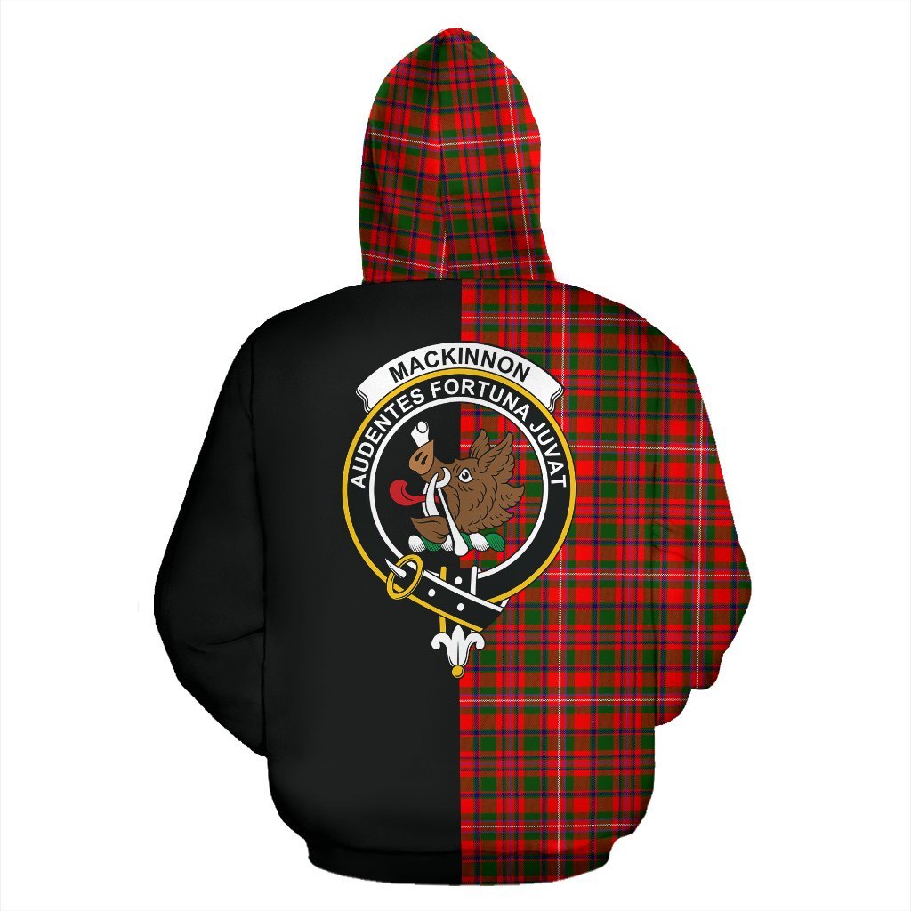 MacKinnon Modern Tartan Crest Zipper Hoodie - Half Of Me Style