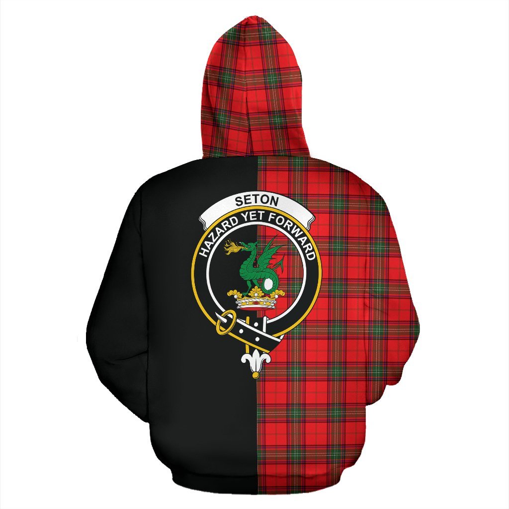 Seton Modern Tartan Crest Zipper Hoodie - Half Of Me Style