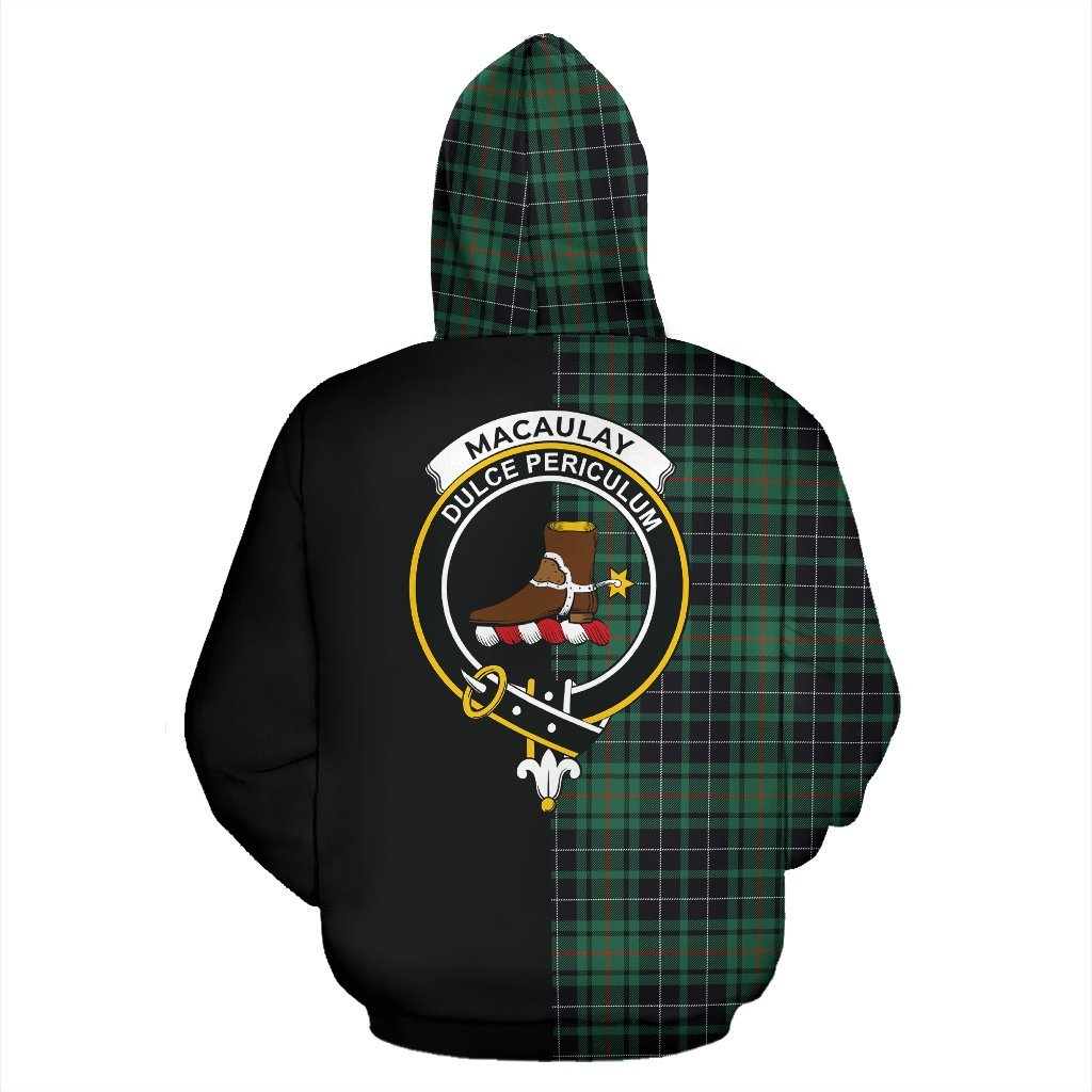 MacAulay Hunting Ancient Tartan Crest Zipper Hoodie - Half Of Me Style