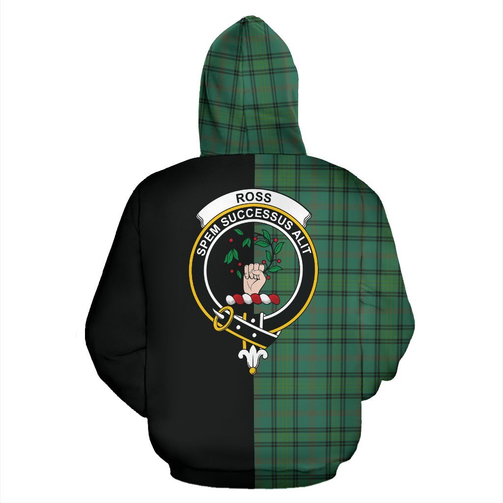 Ross Hunting Ancient Tartan Crest Zipper Hoodie - Half Of Me Style