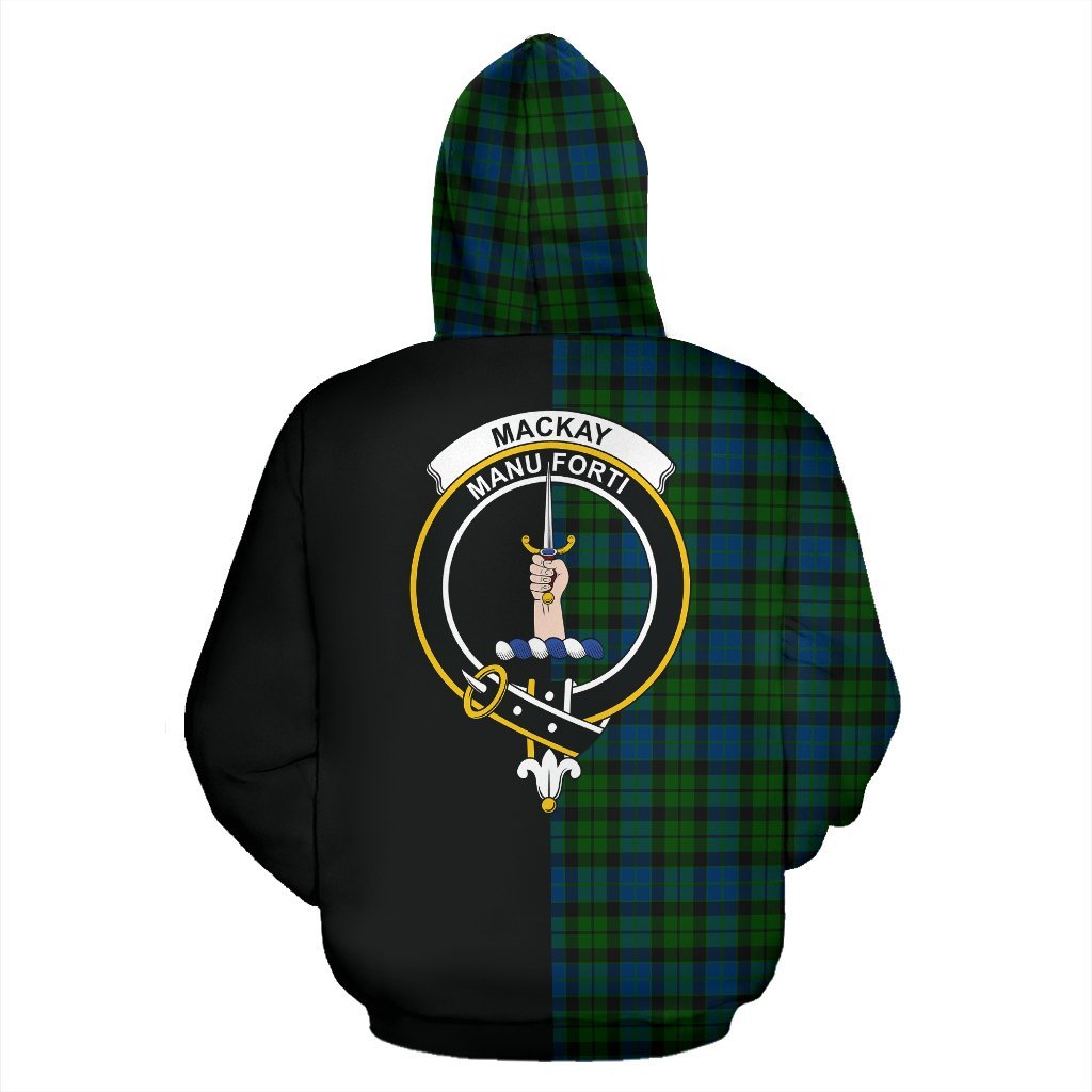 MacKay Modern Tartan Crest Zipper Hoodie - Half Of Me Style