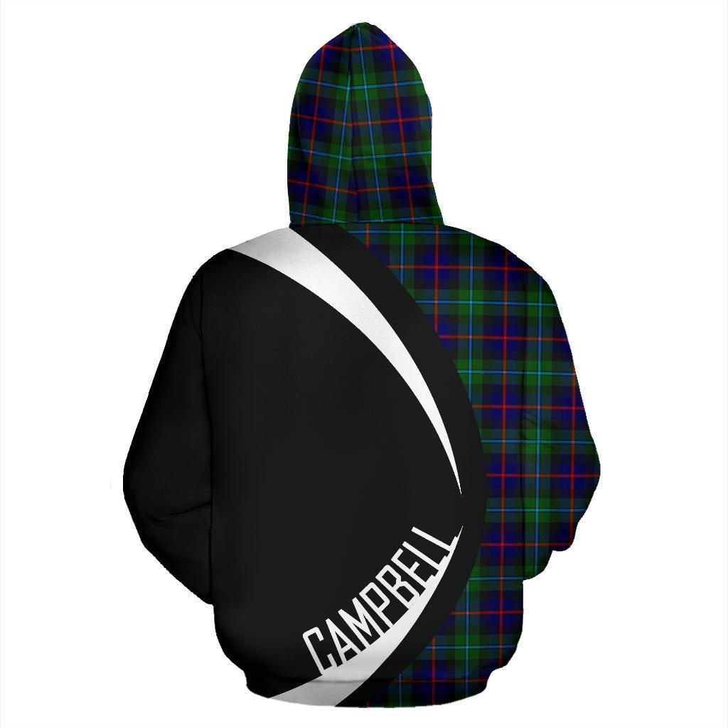 Campbell of Cawdor Modern Tartan Crest Zipper Hoodie - Circle Style