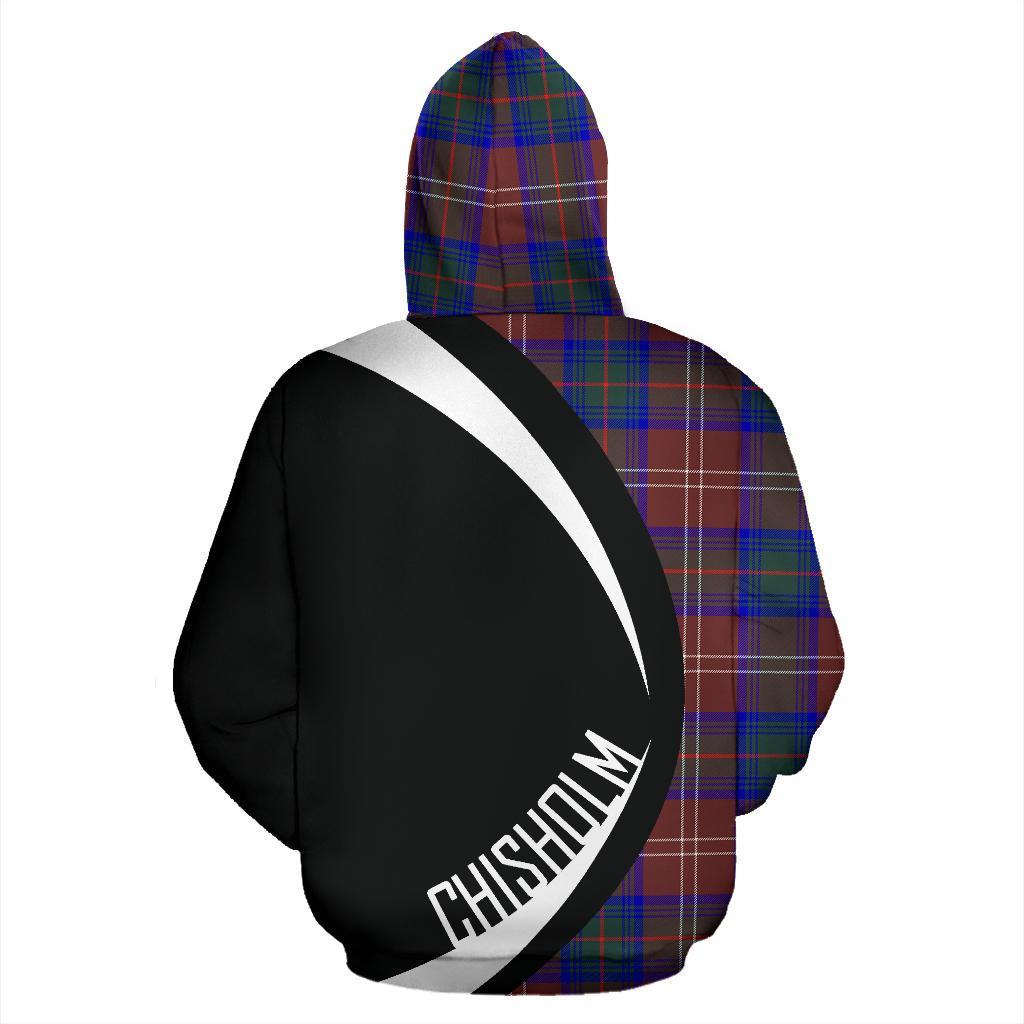 Chisholm Hunting Modern Tartan Crest Hoodie - Circle Style