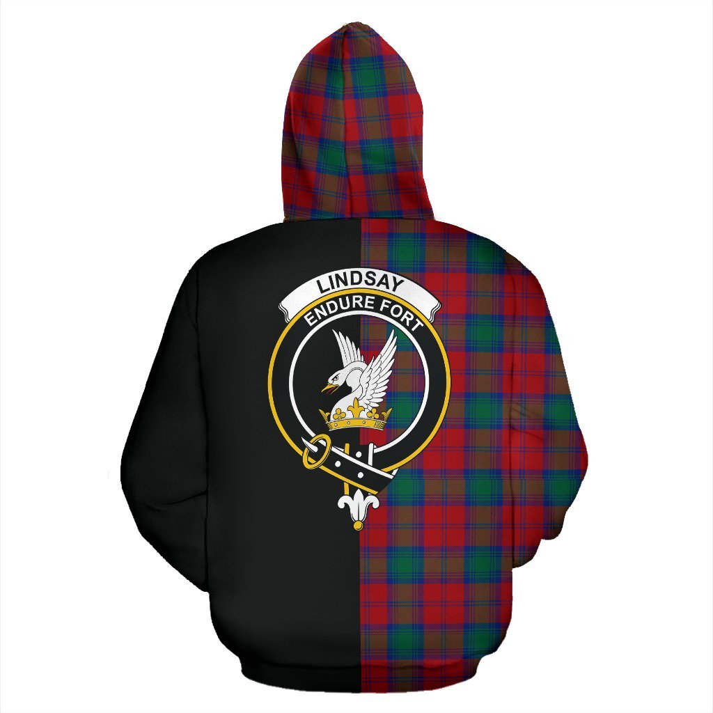 Lindsay Modern Tartan Crest Zipper Hoodie - Half Of Me Style