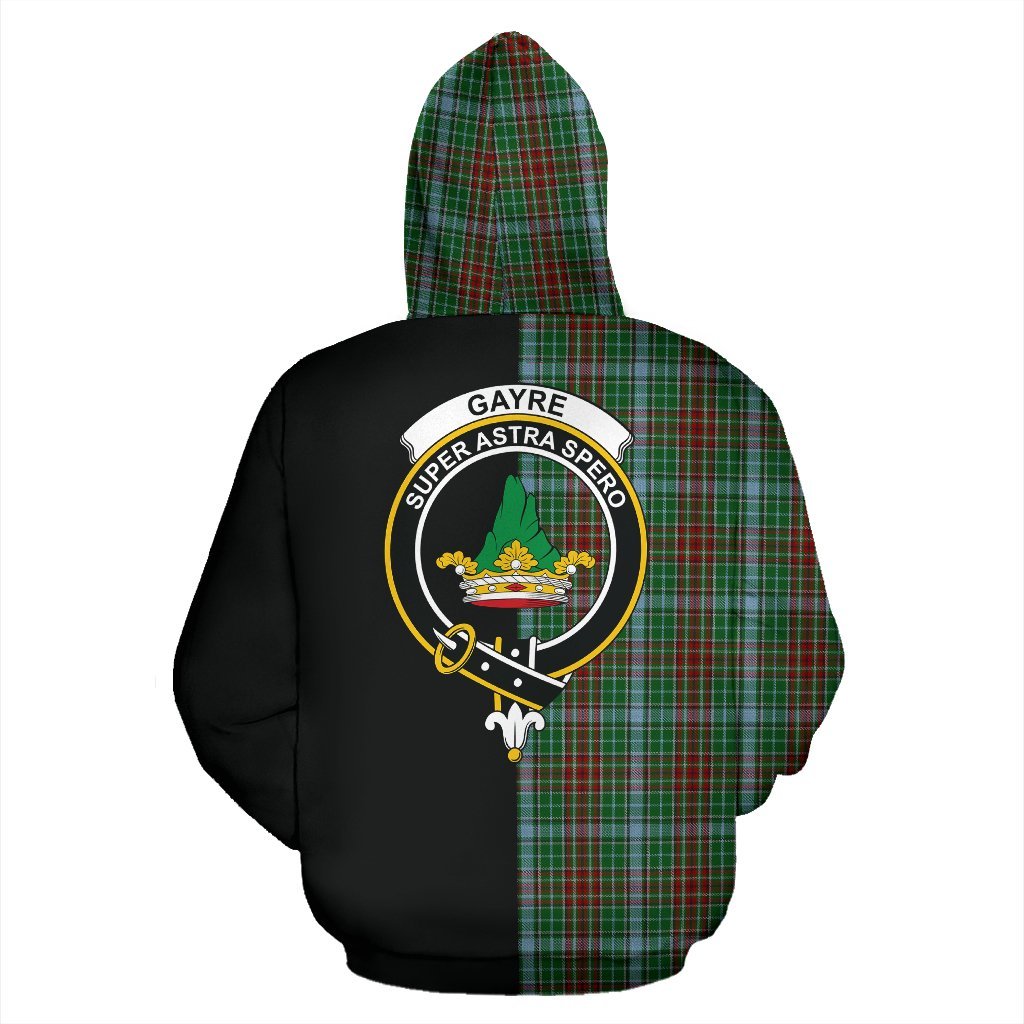 Gayre Tartan Crest Zipper Hoodie - Half Of Me Style