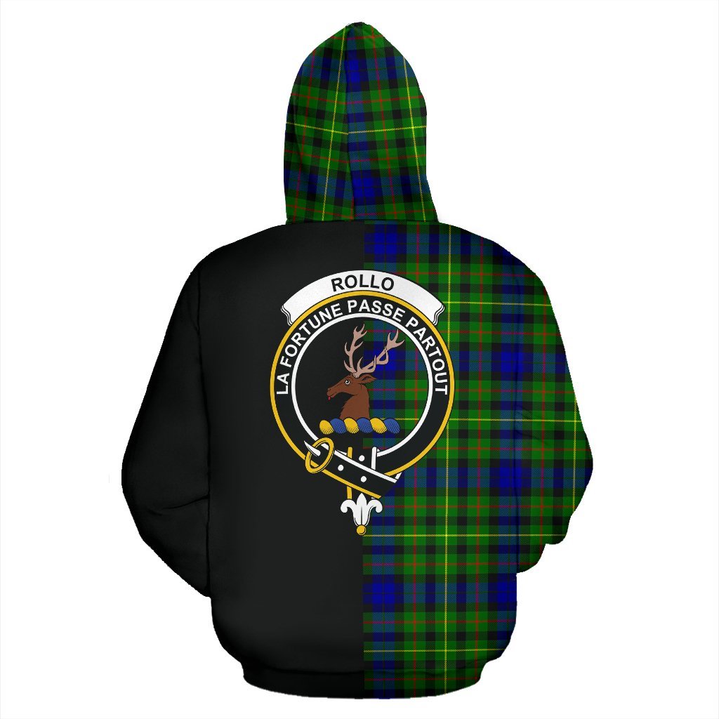 Rollo Modern Tartan Crest Zipper Hoodie - Half Of Me Style