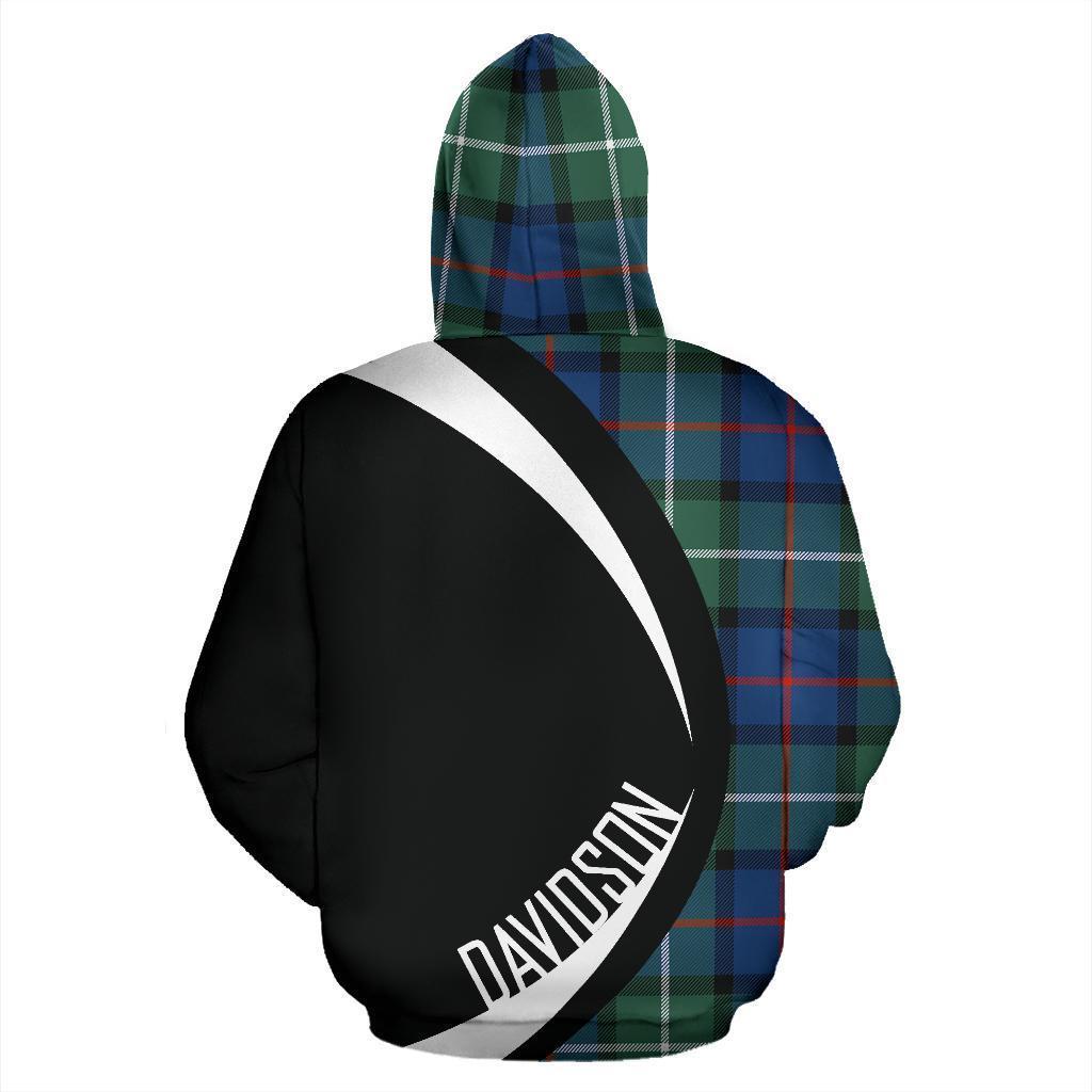 Davidson of Tulloch Tartan Crest Zipper Hoodie - Circle Style