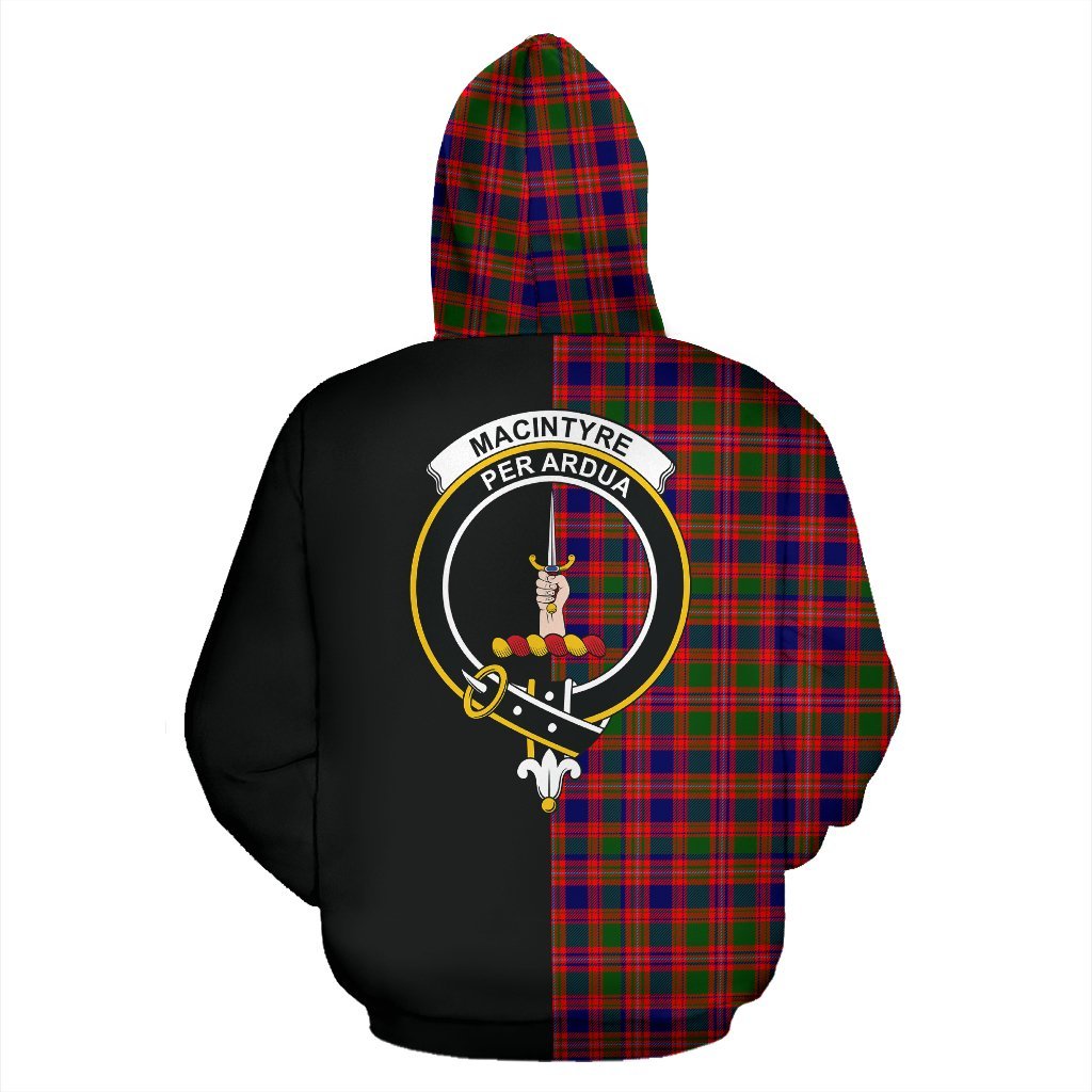 MacIntyre Modern Tartan Crest Zipper Hoodie - Half Of Me Style