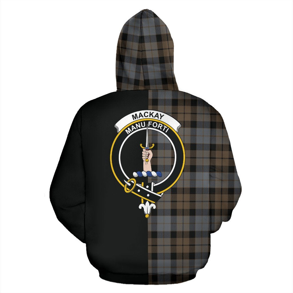 MacKay Weathered Tartan Crest Zipper Hoodie - Half Of Me Style