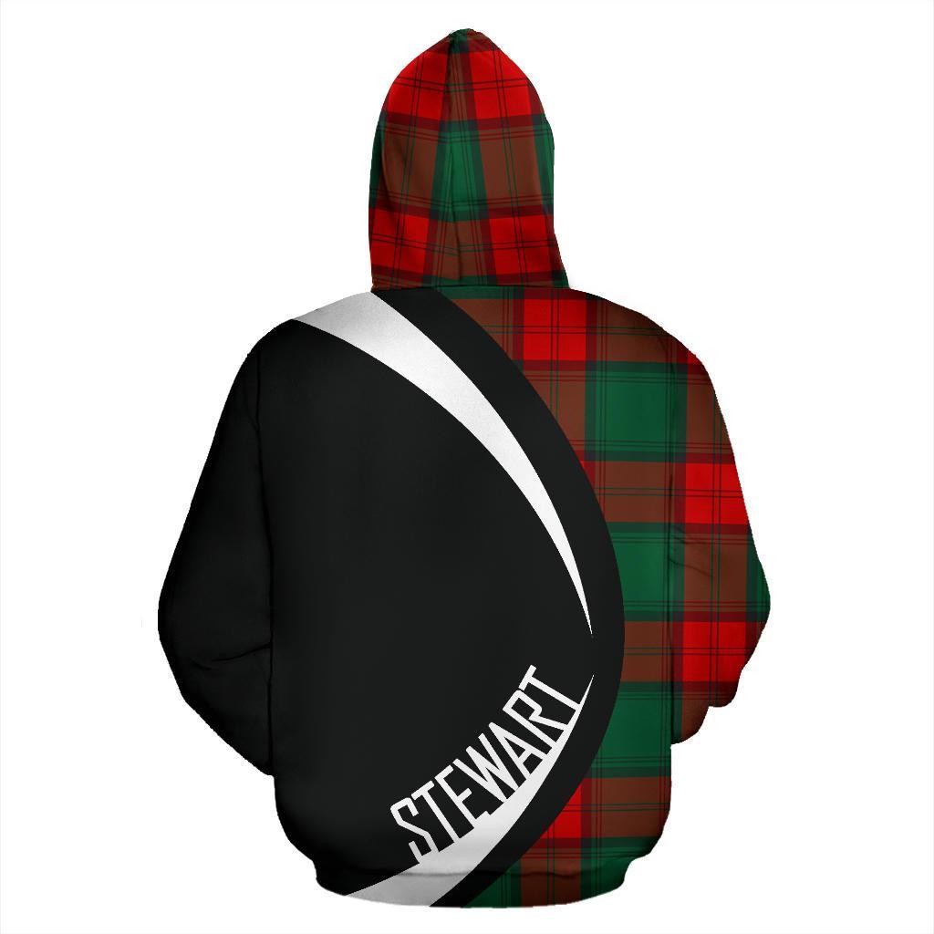 Stewart Atholl Modern Tartan Crest Zipper Hoodie - Circle Style