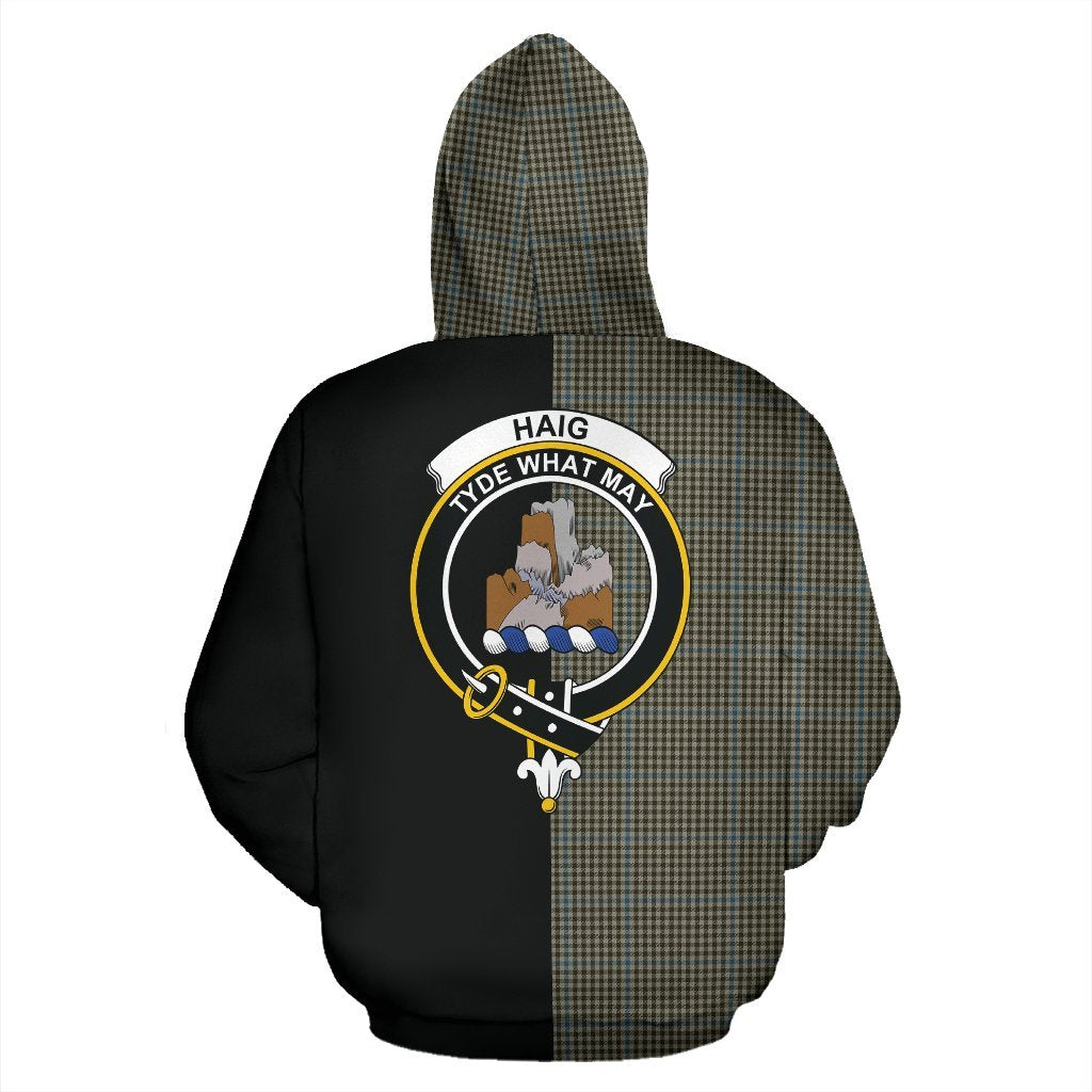 Haig Check Tartan Crest Zipper Hoodie - Half Of Me Style