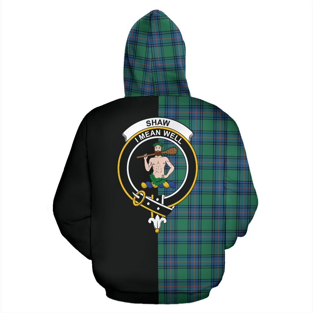 Shaw Ancient Tartan Crest Zipper Hoodie - Half Of Me Style