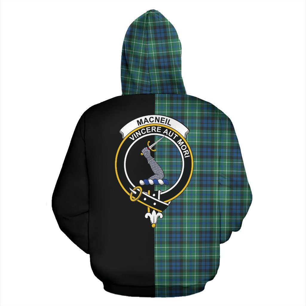 MacNeill of Colonsay Ancient Tartan Crest Zipper Hoodie - Half Of Me Style