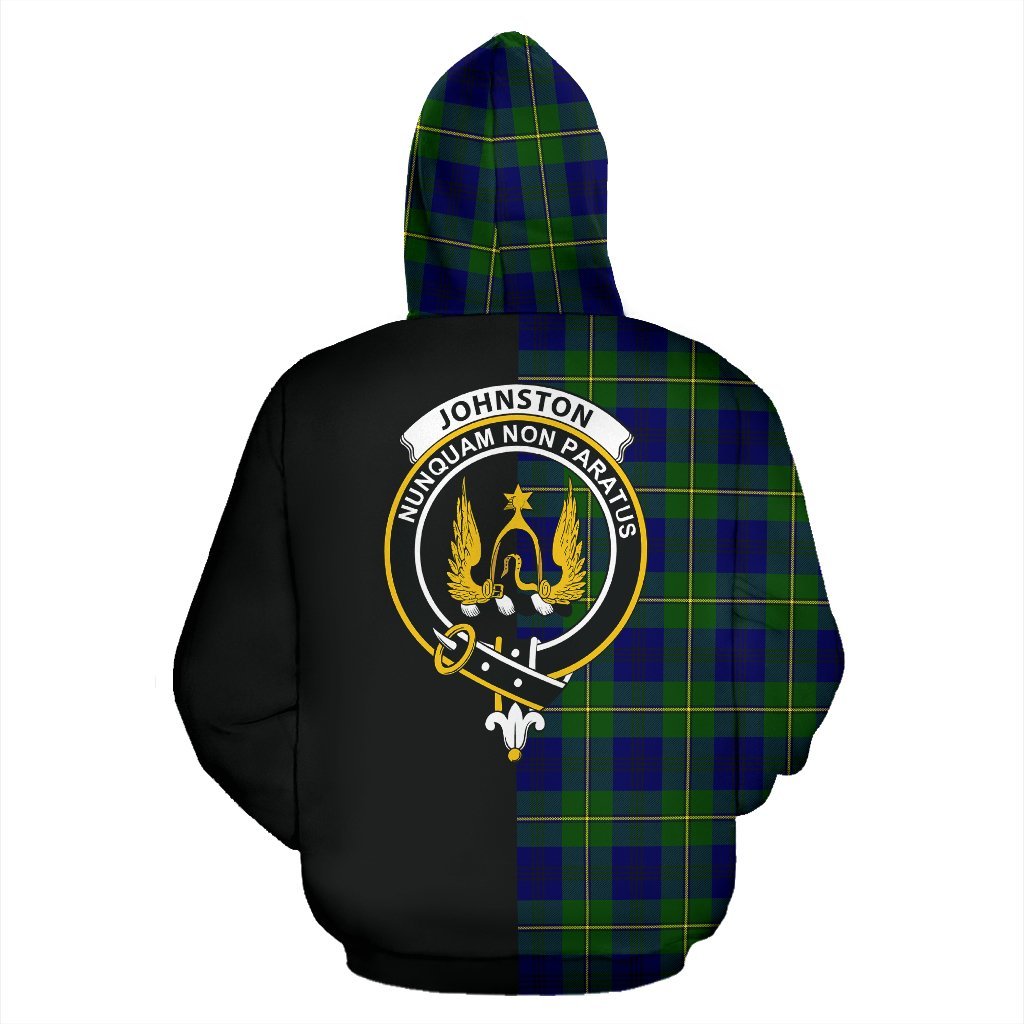 Johnston Modern Tartan Crest Zipper Hoodie - Half Of Me Style