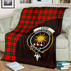 Kerr Modern Tartan Crest Blanket - 3 Sizes