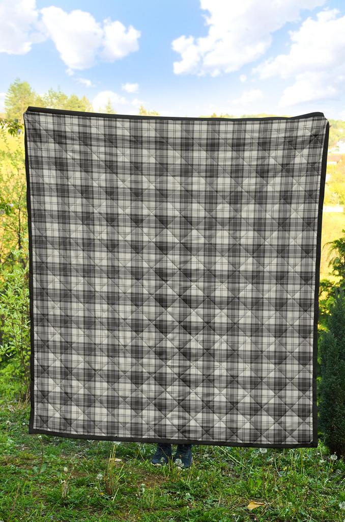 Douglas Grey Modern Tartan Quilt