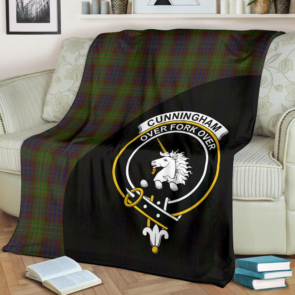 Cunningham Hunting Modern Tartan Crest Blanket - 3 Sizes