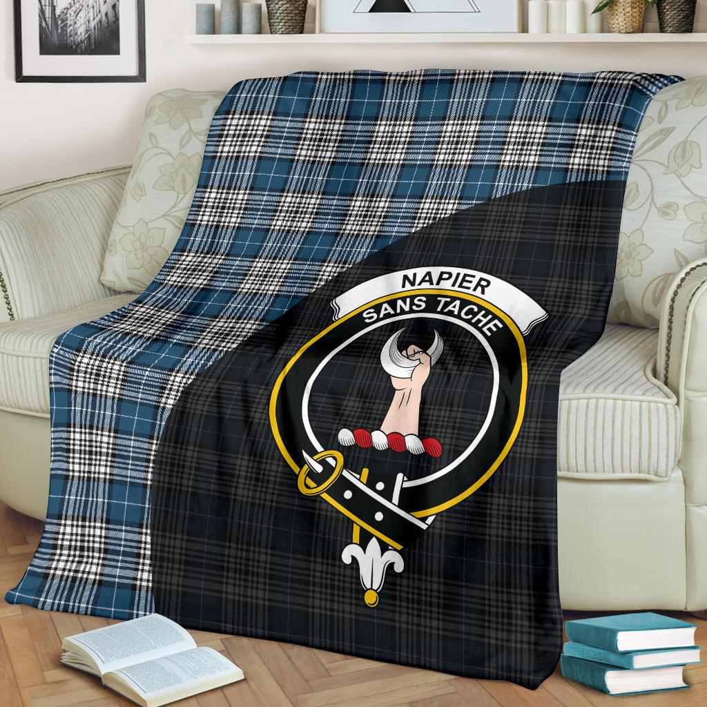 Napier Modern Tartan Crest Blanket - 3 Sizes