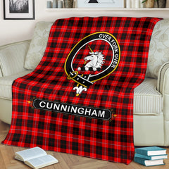 Cunningham Tartan Crest Blanket - 3 Sizes