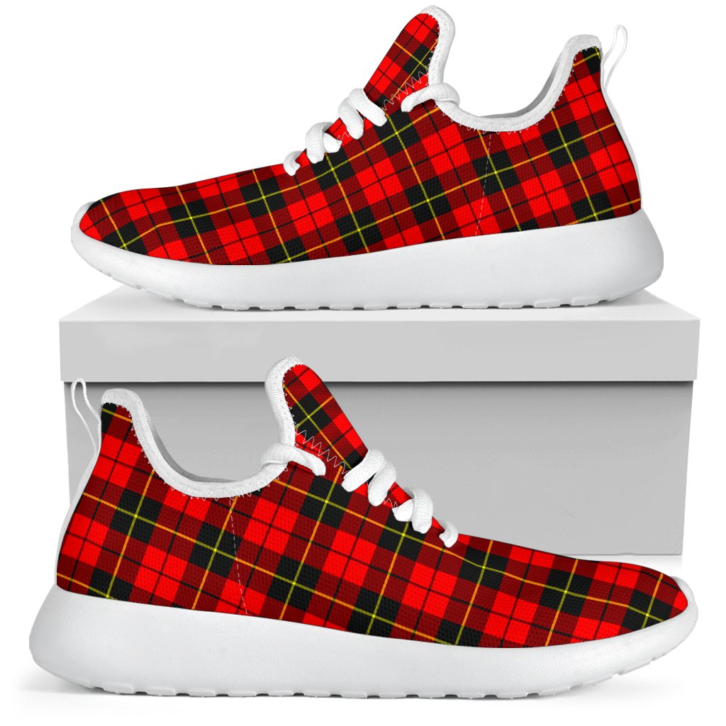 Wallace Hunting - Red Tartan Mesh Knit Sneakers