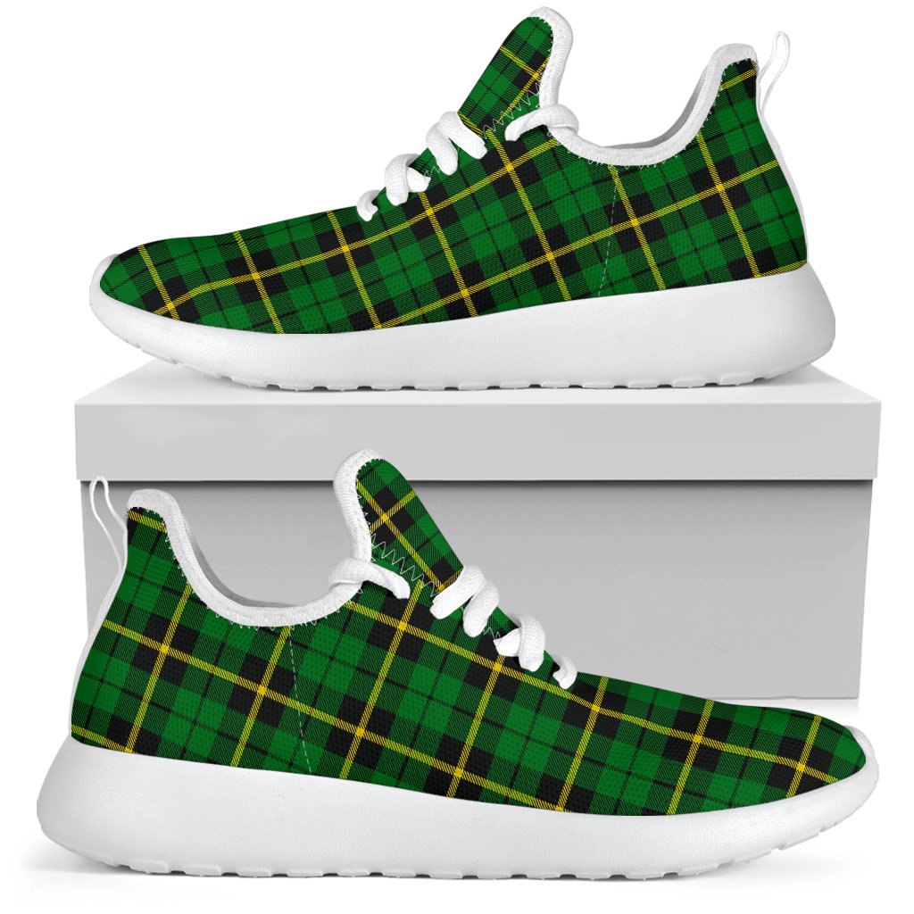 Wallace Hunting - Green Tartan Mesh Knit Sneakers