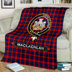 MacLachlan Family Tartan Crest Blanket - 3 Sizes