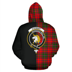 Stewart of Appin Modern Tartan Crest Zipper Hoodie - Half Of Me Style