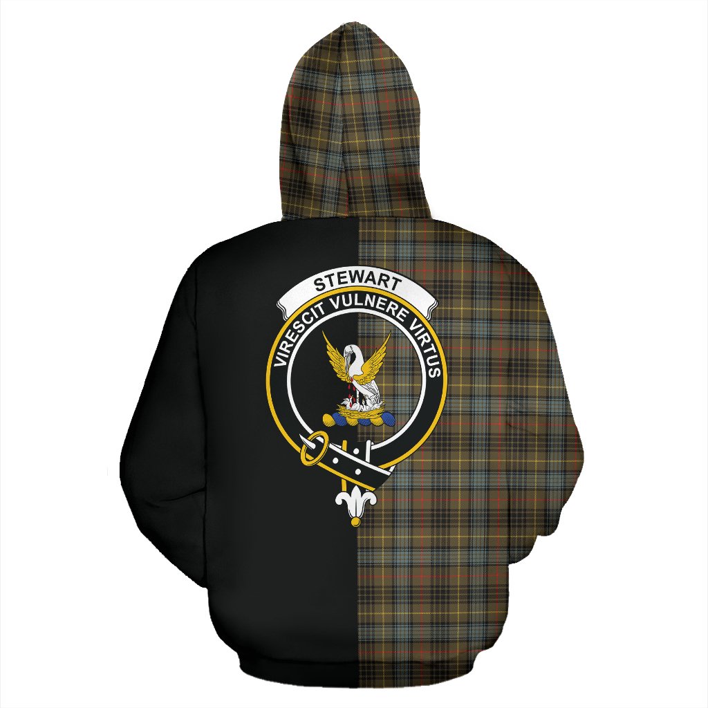 Stewart Hunting Weathered Tartan Crest Zipper  Hoodie - Half Of Me Style