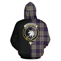 Cunningham Dress Blue Dancers Tartan Crest Zipper Hoodie - Half Of Me Style