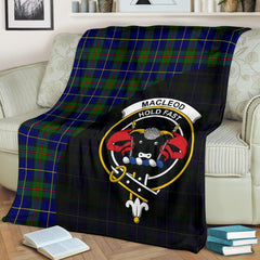 MacLeod of Harris Modern Tartan Crest Blanket Wave Style