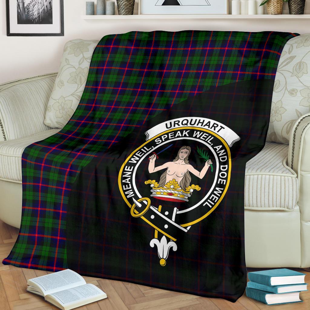 Urquhart Modern Tartan Crest Blanket Wave Style