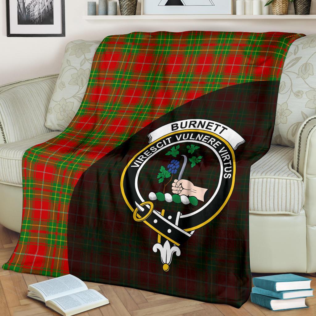 Burnett Ancient Tartan Crest Blanket Wave Style