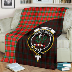 MacLaine of Loch Buie Tartan Crest Blanket Wave Style