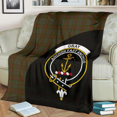 Gray Tartan Crest Blanket Wave Style