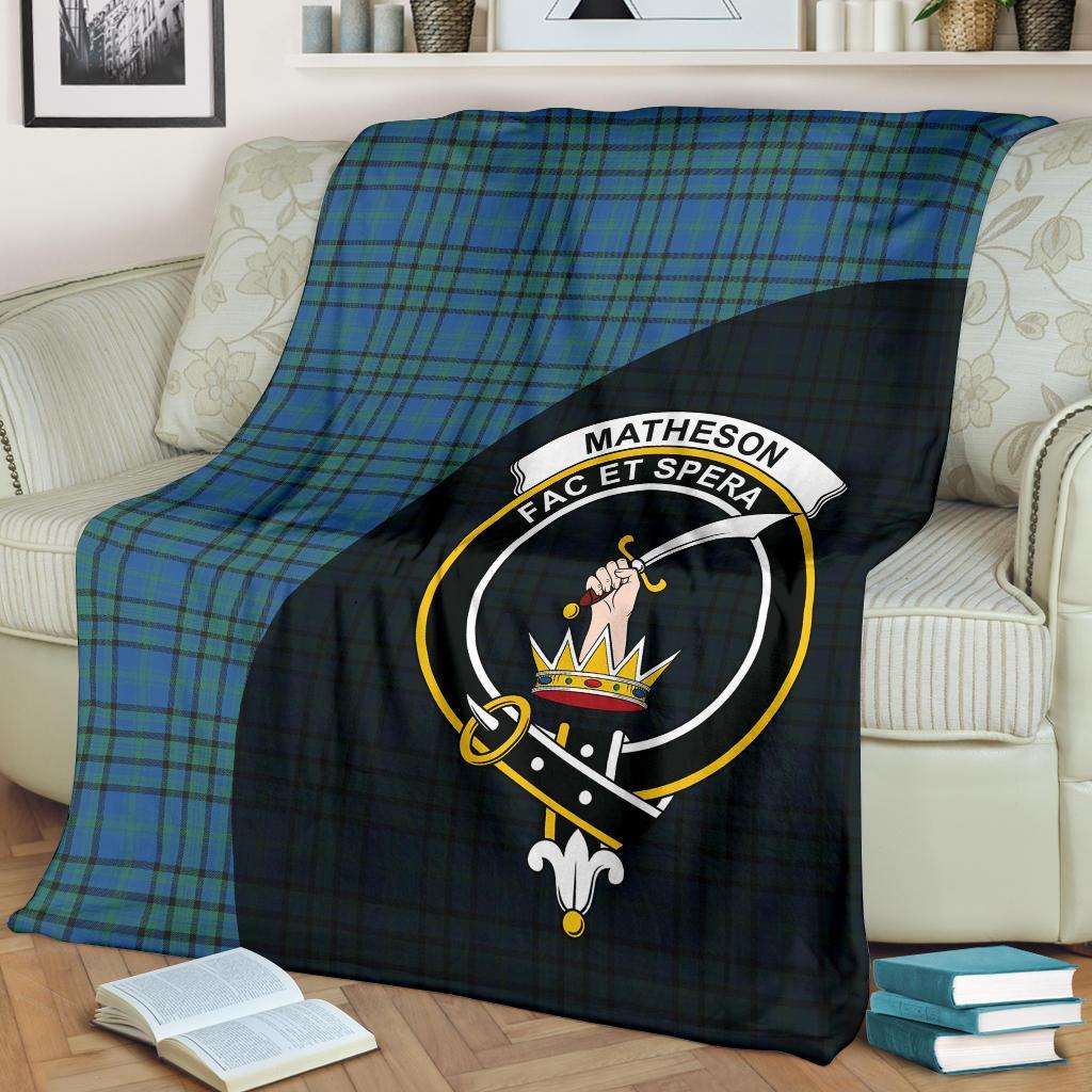 Matheson Hunting Ancient Tartan Crest Blanket Wave Style