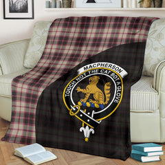 MacPherson Hunting Ancient Tartan Crest Blanket Wave Style