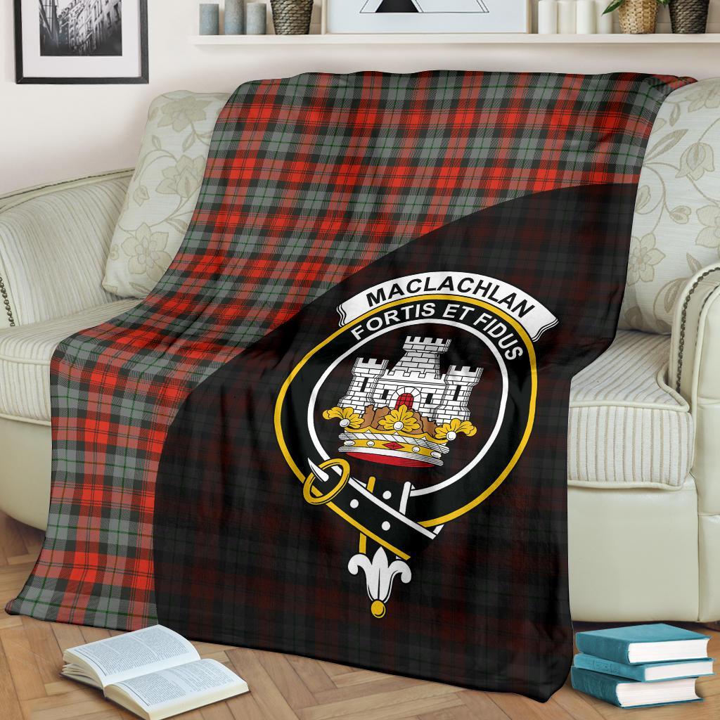 MacLachlan Weathered Tartan Crest Blanket Wave Style