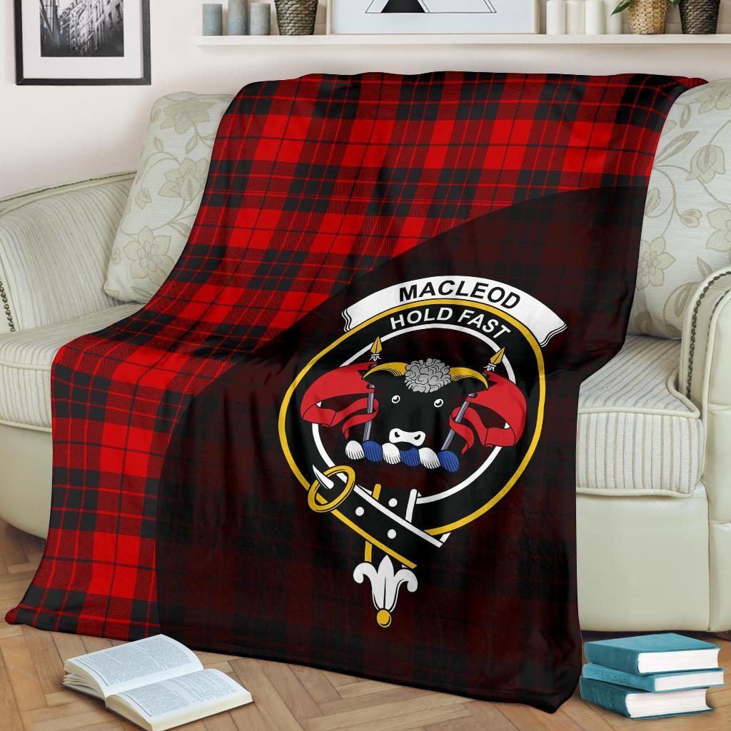 MacLeod of Raasay Tartan Crest Blanket Wave Style